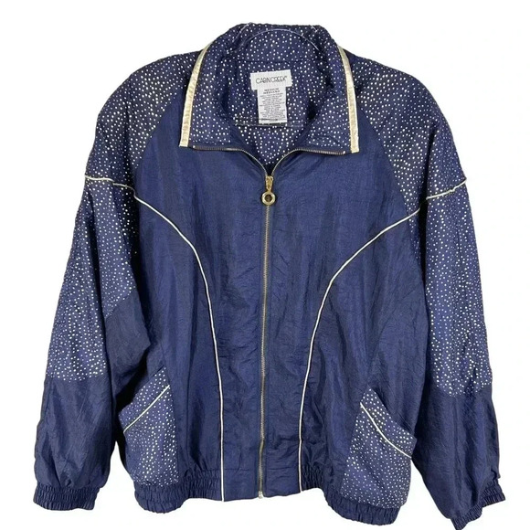 VTG NWT CabinCreek Womens M Jogging Track Suit 80s Blue Gold Lined Grannycore - Picture 5 of 16